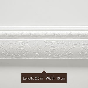 Waterproof Self-adhesive Foam Baseboard Wall Sticker 3D Embossed Waistline Floor Corner Line Skirting Board Stickers Wallpaper