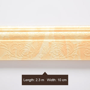 Waterproof Self-adhesive Foam Baseboard Wall Sticker 3D Embossed Waistline Floor Corner Line Skirting Board Stickers Wallpaper